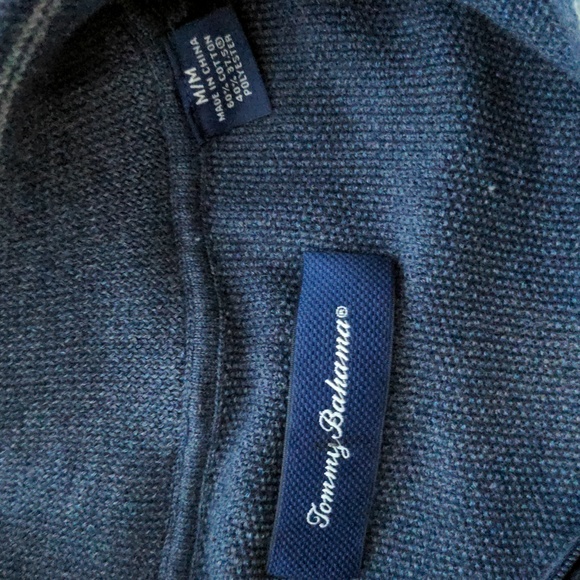 Tommy Bahama Men's Size Medium Blue Quarter Zip Vest - Picture 2 of 6